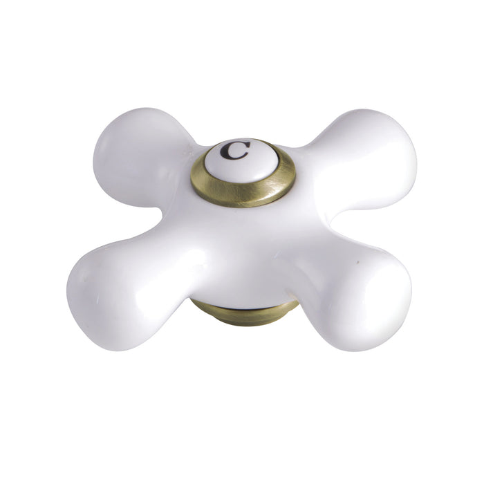 Kingston KSH1163PXC Porcelain Cross Handle (Cold Side), Antique Brass
