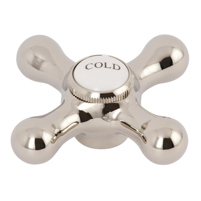 Kingston KSH1166AXC Brass Cross Handle (Cold Side), Polished Nickel