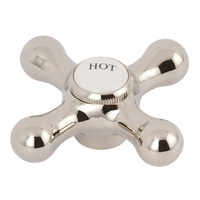 Kingston KSH1166AXH Brass Cross Handle (Hot Side), Polished Nickel