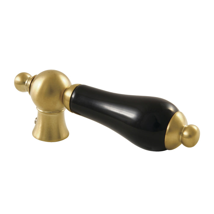 Kingston Duchess KSH1167PKL Black Porcelain Lever Handle, Brushed Brass
