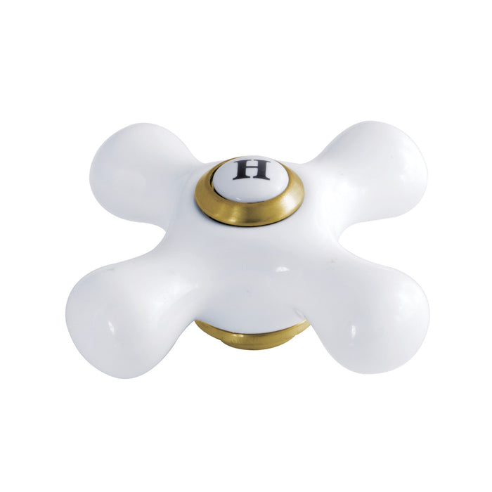 Kingston KSH1167PXH Porcelain Cross Handle (Hot Side), Brushed Brass