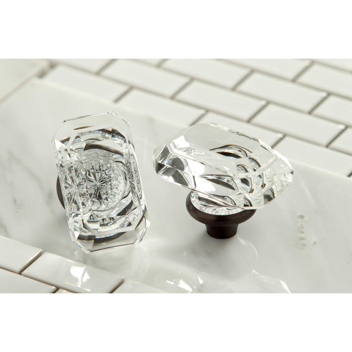 Kingston KSH1965KRL Crystal Rectangular Knob Handle, Oil Rubbed Bronze