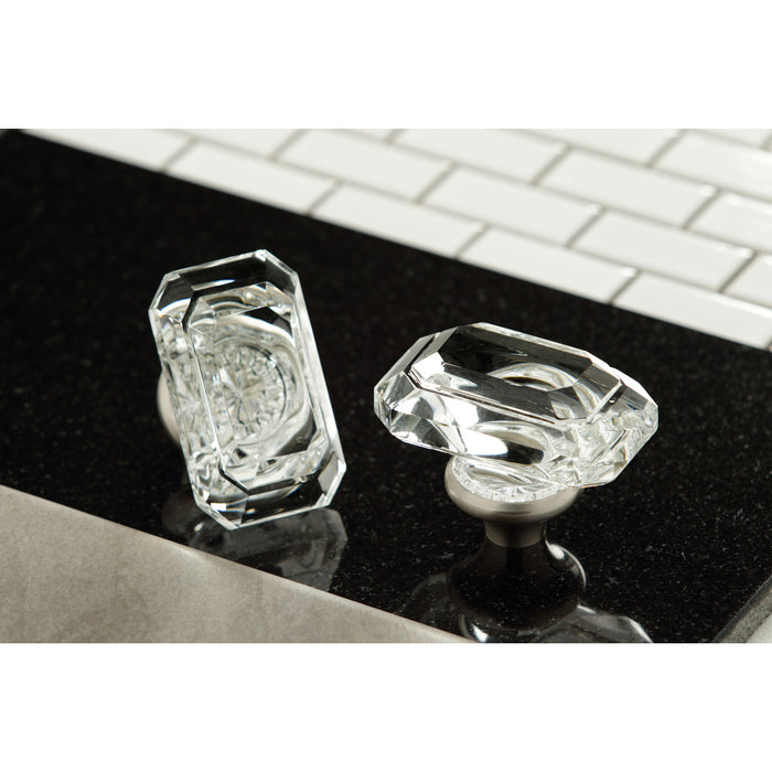Kingston KSH1968KRL Crystal Rectangular Knob Handle, Brushed Nickel