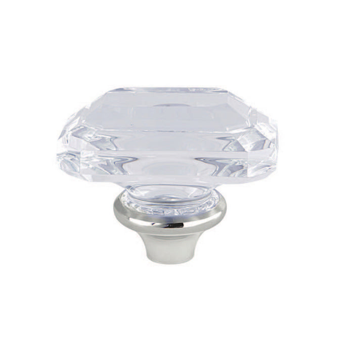 Kingston KSH1968KRL Crystal Rectangular Knob Handle, Brushed Nickel