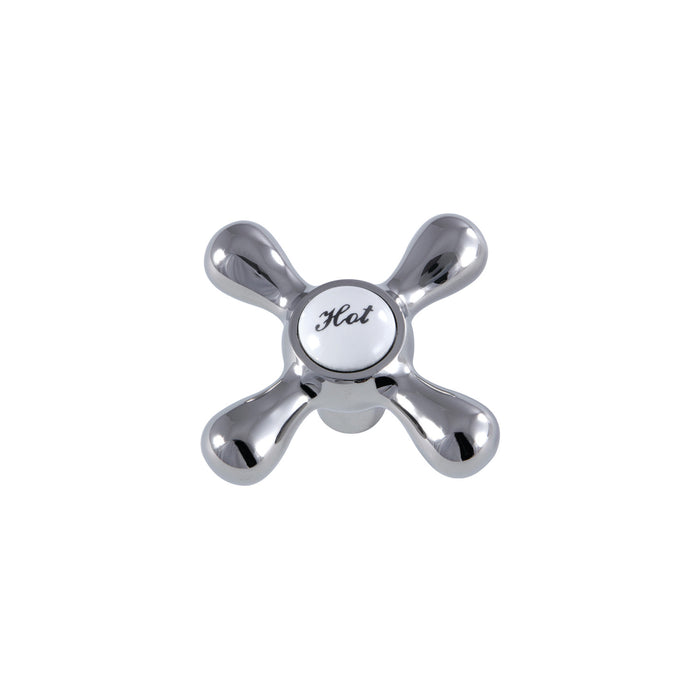 Kingston KSH213PNH Zinc Alloy Cross Handle (Hot Side), Polished Nickel