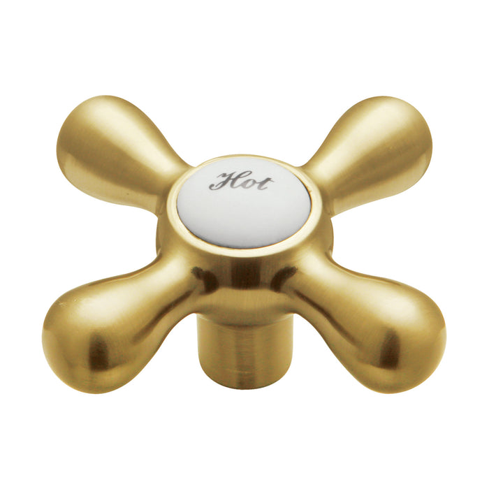 Kingston KSH213SBH Zinc Alloy Cross Handle (Hot Side), Brushed Brass