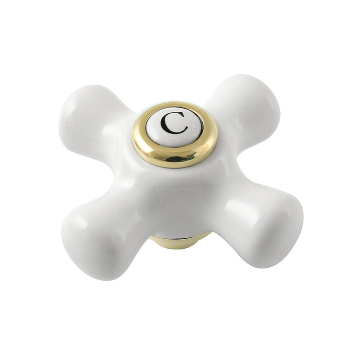 Kingston KSH266PXPBC Porcelain Cross Handle (Cold Side), Polished Brass
