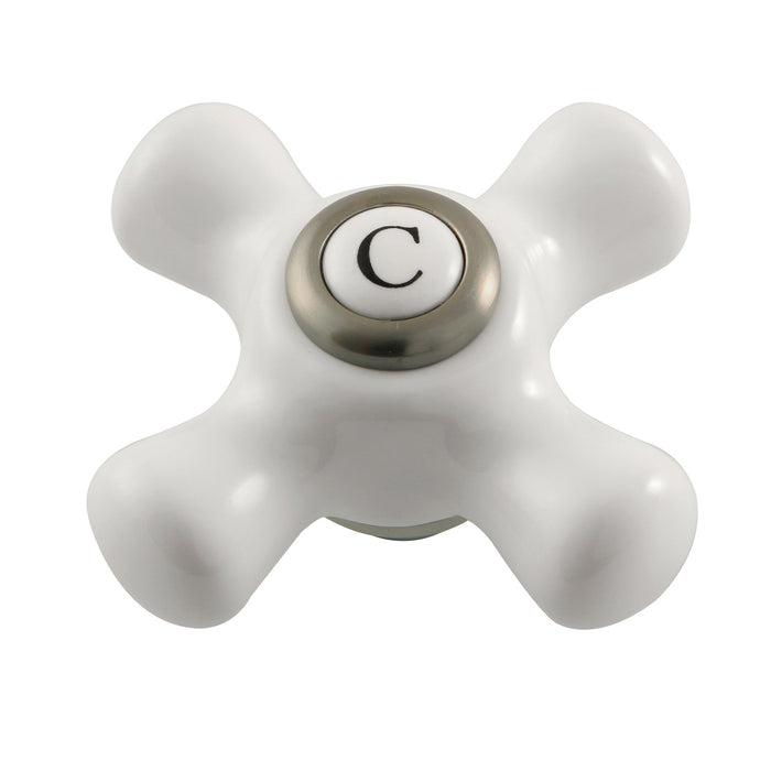 Kingston Kingston KSH266PXSNC Porcelain Cross Handle (Cold Side), Brushed Nickel