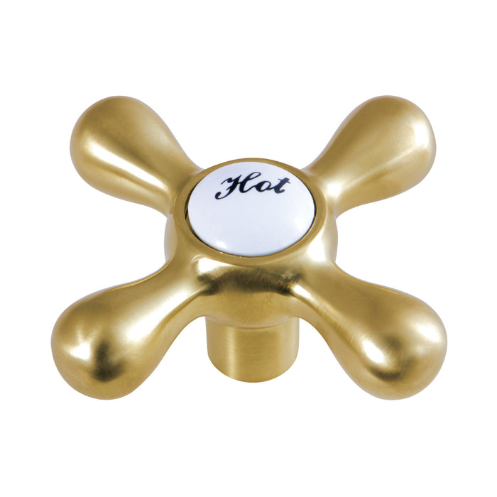 Kingston KSH266SBH Zinc Alloy Cross Handle (Hot Side), Brushed Brass