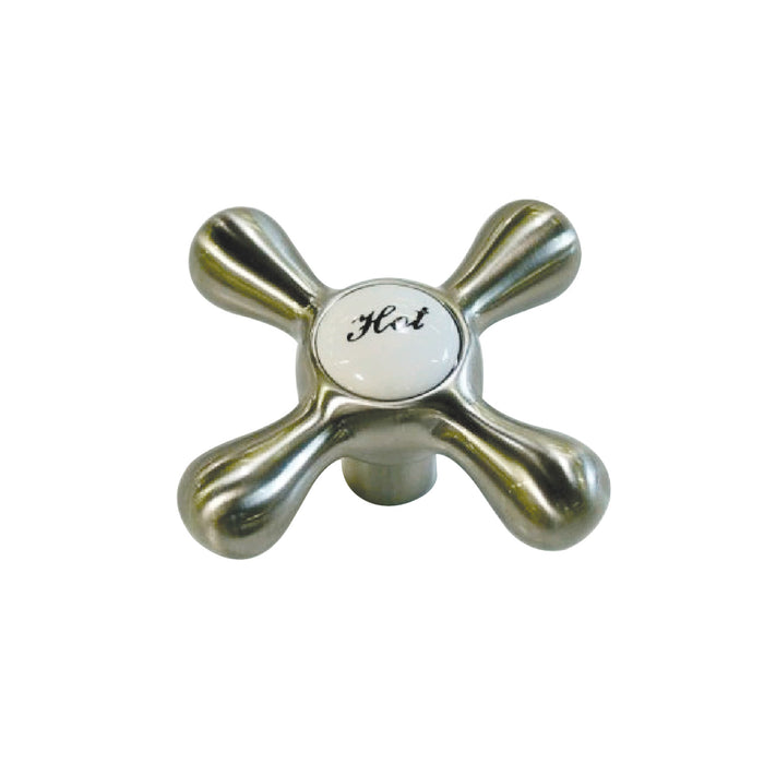 KSH266SNH Zinc Alloy Cross Handle (Hot Side), Brushed Nickel