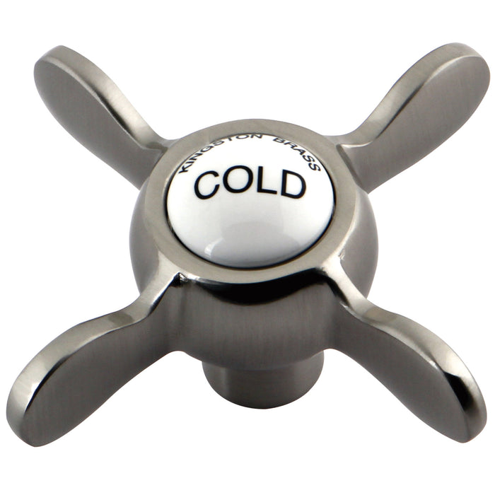 Kingston KSH285SNC Brass Cross Handle (Cold Side), Brushed Nickel