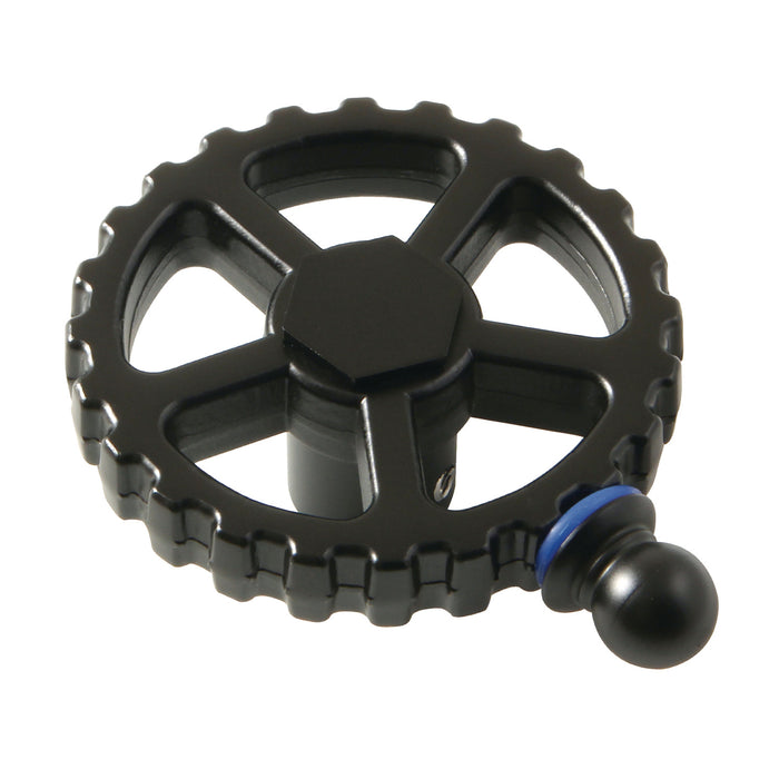 Kingston Fuller KSH2940CGC Brass Industrial Style Machine Gear Wheel Handle (Cold Side), Matte Black