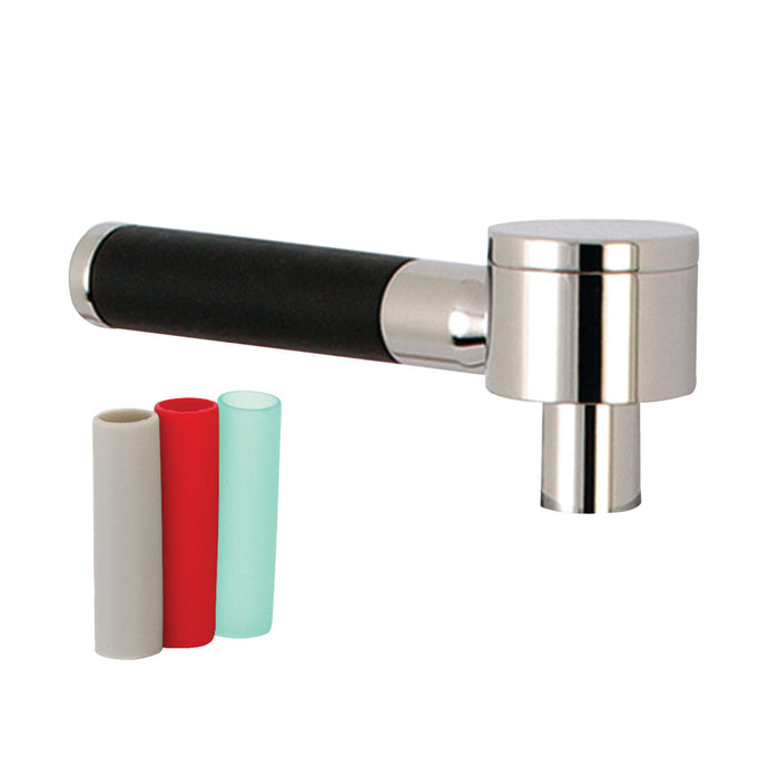 Kingston Kaiser KSH2956DKL Brass Lever Handle with Neoprene Sleeve, Polished Nickel