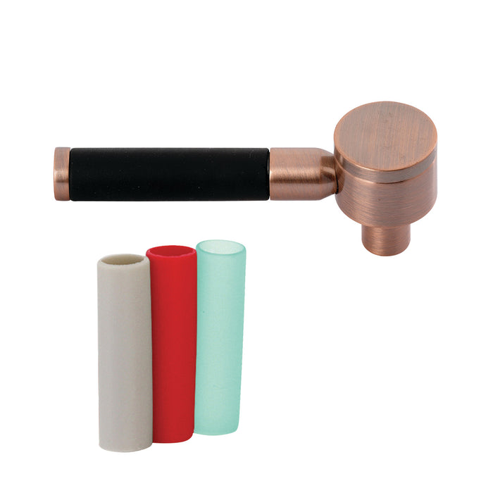 Kingston Kaiser KSH295DKLAC Brass Lever Handle with Neoprene Sleeve, Antique Copper