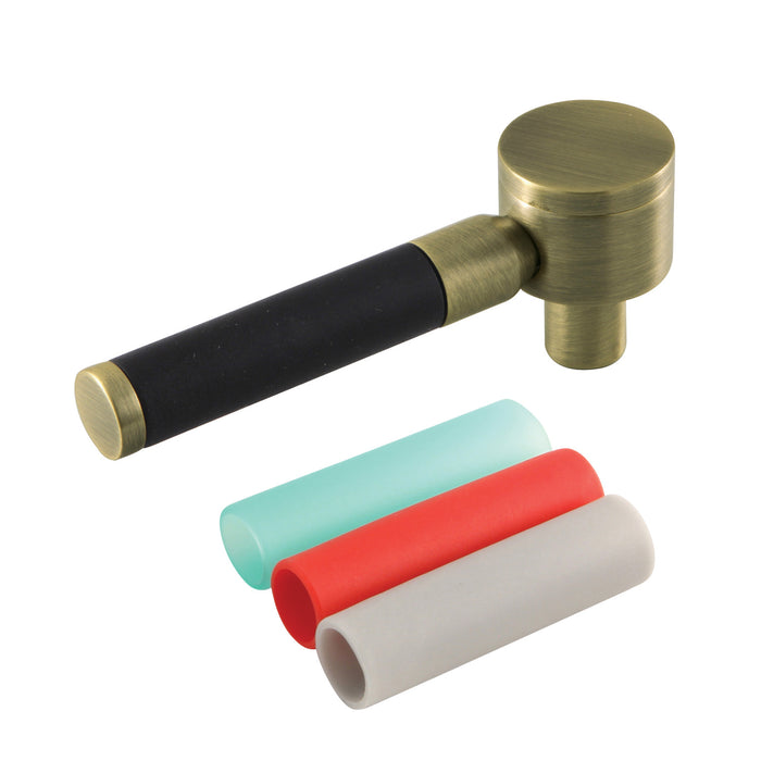 Kingston Kaiser KSH2963DKL Brass Lever Handle with Neoprene Sleeve, Antique Brass
