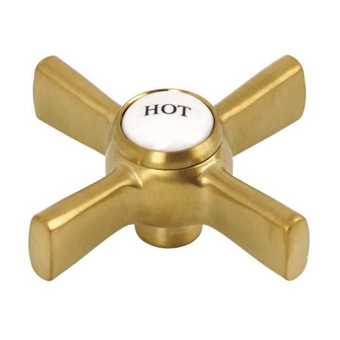Kingston KSH2967ZXH Brass Cross Handle (Hot Side), Brushed Brass