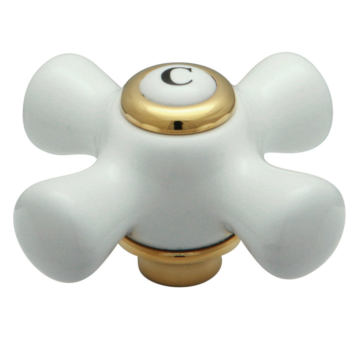 KSH3222PXC Porcelain Cross Handle (Cold Side), Polished Brass