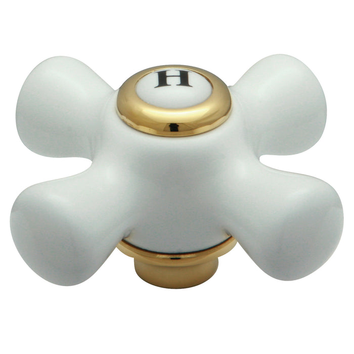 KSH3222PXH Porcelain Cross Handle (Hot Side), Polished Brass