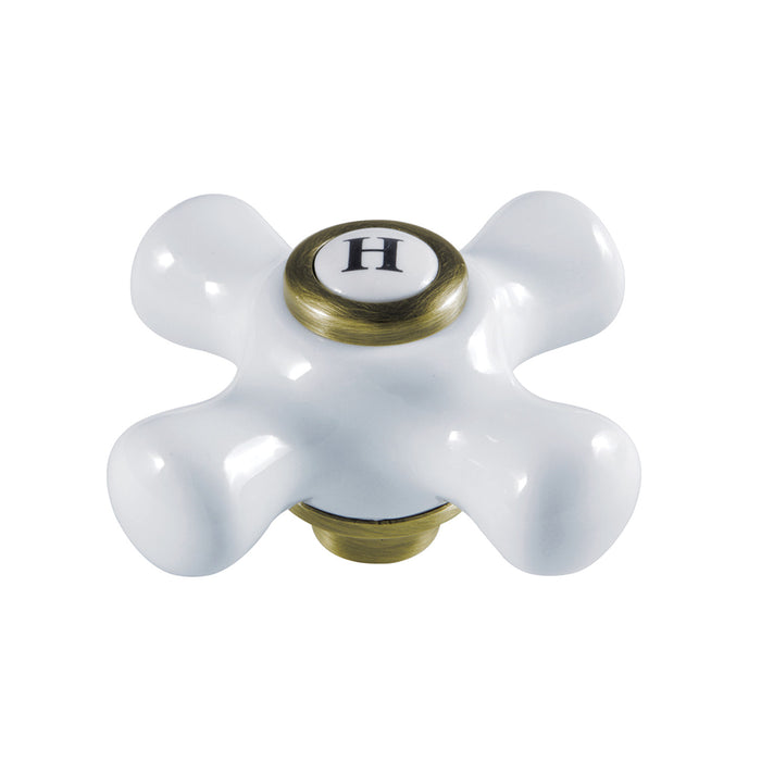 Kingston KSH3223PXH Porcelain Cross Handle (Hot Side), Antique Brass