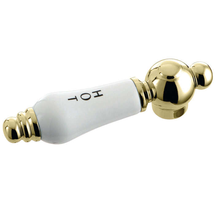 Kingston KSH3602PLH Porcelain Lever Handle (Hot Side), Polished Brass