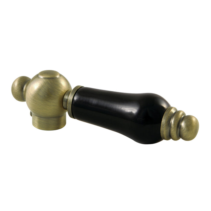 Kingston Duchess KSH3953PKL Black Porcelain Lever Handle, Antique Brass