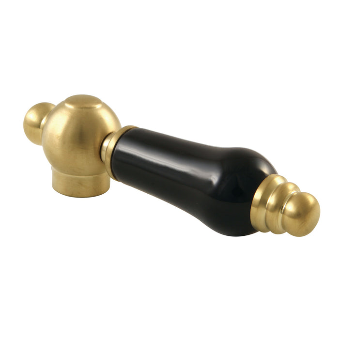 Kingston Duchess KSH3957PKL Black Porcelain Lever Handle, Brushed Brass