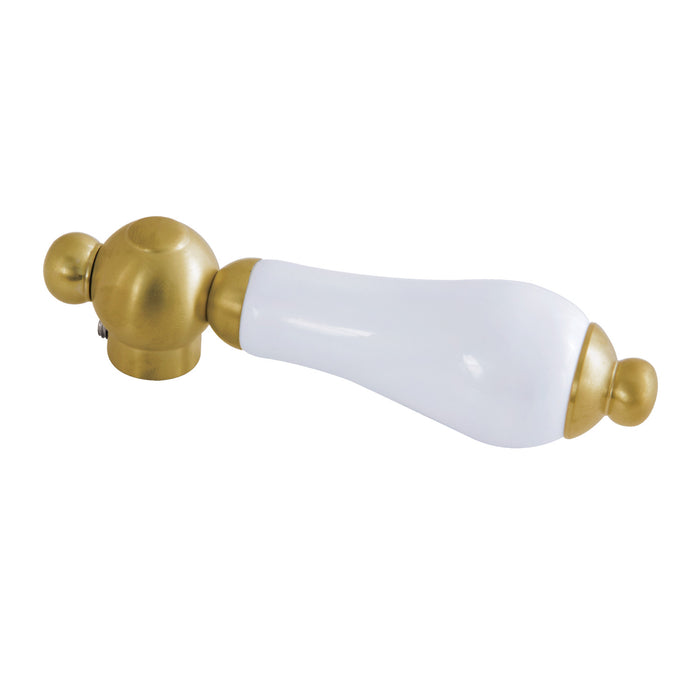 Kingston KSH3967PL Porcelain Lever Handle, Brushed Brass