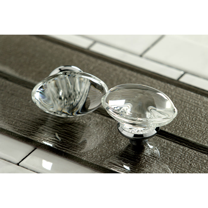 Kingston KSH4461WVL Crystal Oval Knob Handle, Polished Chrome