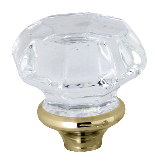 Kingston Celebrity KSH4462WCL Crystal Octagonal Knob Handle, Polished Brass