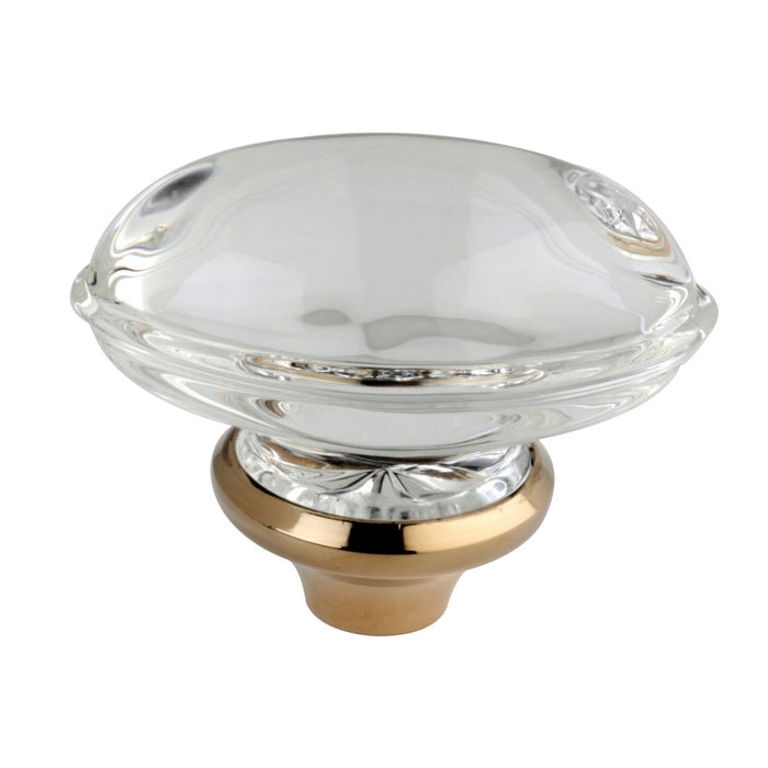 Kingston KSH4462WVL Crystal Oval Knob Handle, Polished Brass