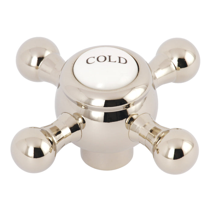 Kingston KSH4466BXC Brass Cross Handle (Cold Side), Polished Nickel