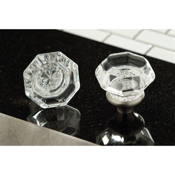 Kingston Celebrity KSH4468WCL Crystal Octagonal Knob Handle, Brushed Nickel
