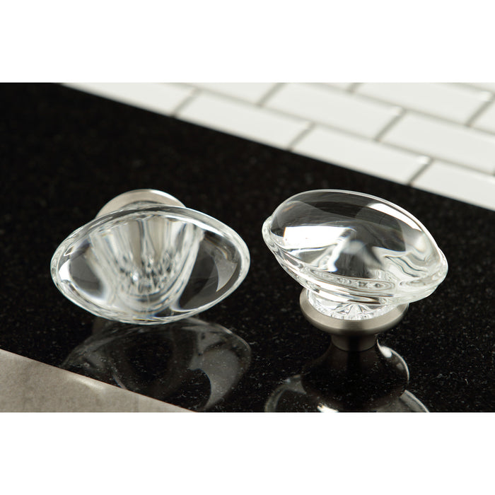 Kingston KSH4468WVL Crystal Oval Knob Handle, Brushed Nickel