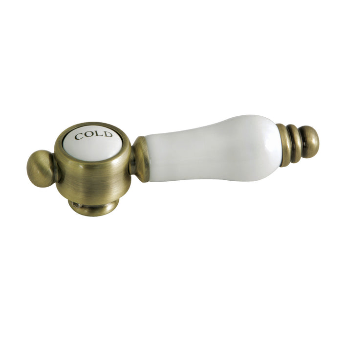 Kingston Bel-Air KSH7613BPLC Brass with Procelain Lever Handle (Cold Side), Antique Brass