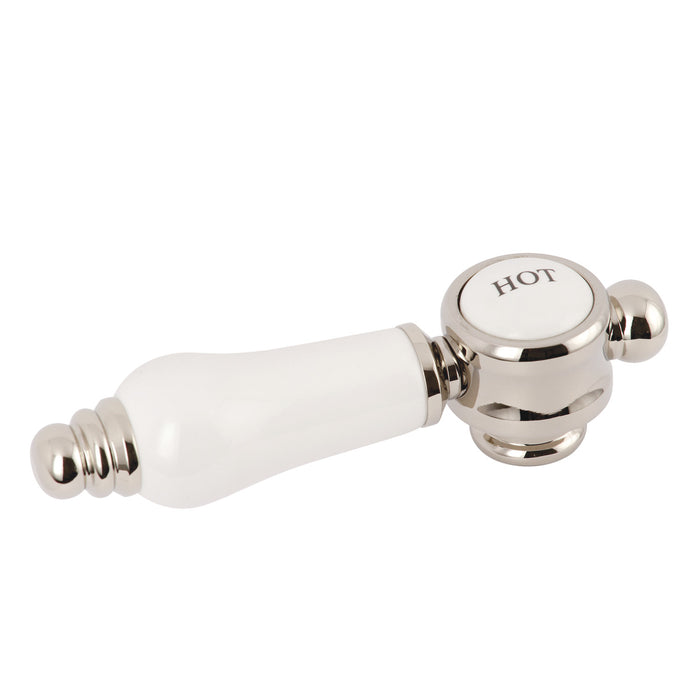 Kingston KSH7616BPLH Brass with Porcelain Lever Handle (Hot Side), Polished Nickel