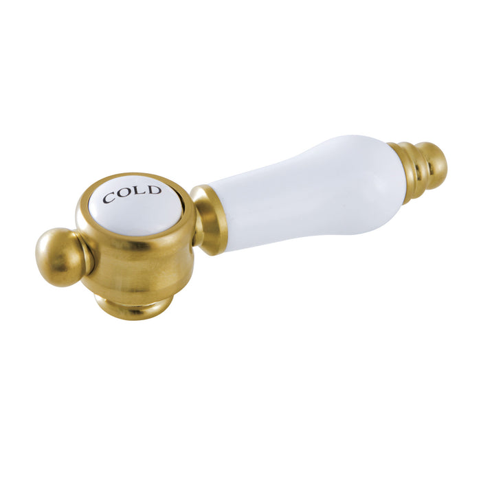 Kingston KSH7617BPLC Brass with Procelain Lever Handle (Cold Side), Brushed Brass