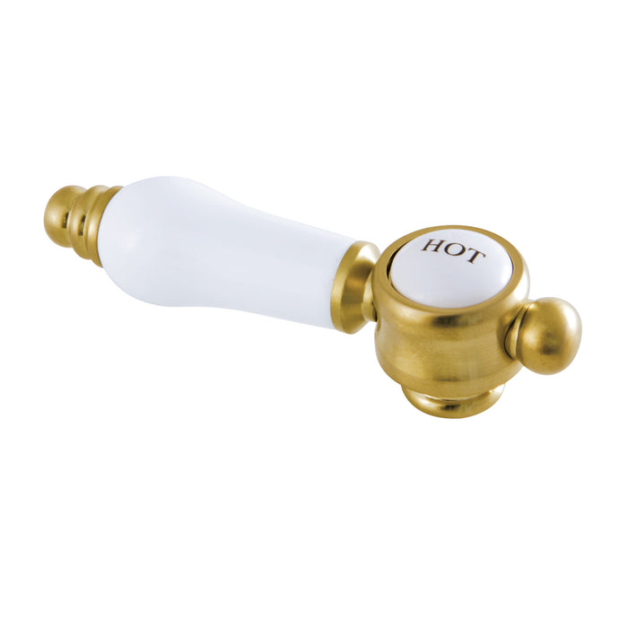 Kingston KSH7617BPLH Brass with Porcelain Lever Handle (Hot Side), Brushed Brass