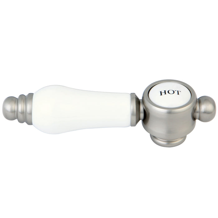 Kingston KSH7618BPLH Brass with Porcelain Lever Handle (Hot Side), Brushed Nickel