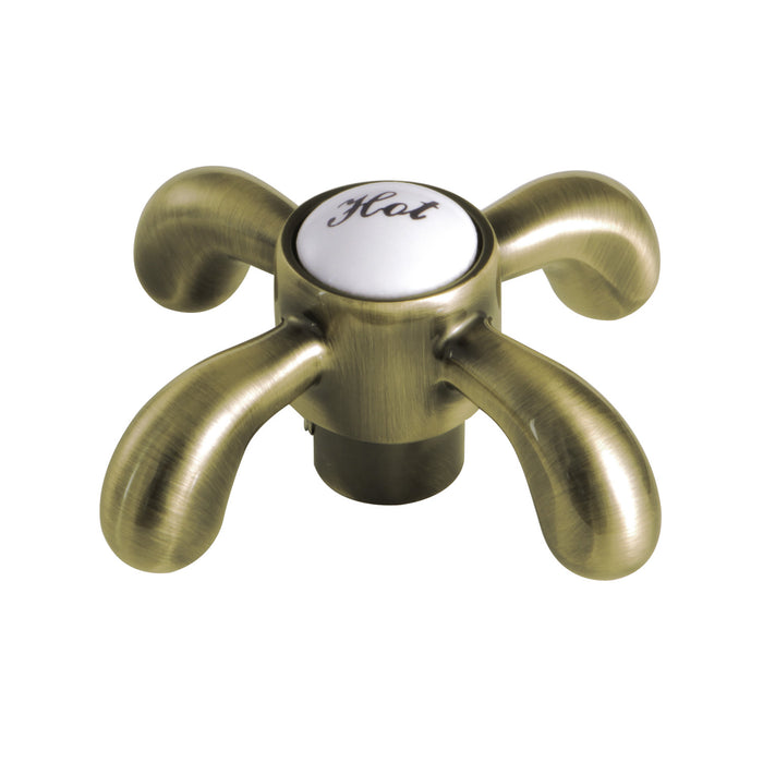 Kingston French Country KSH7983TXH Brass Cross Handle (Hot Side), Antique Brass