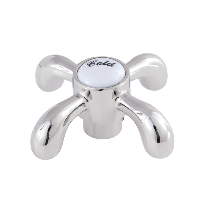 Kingston KSH7986TXC Brass Cross Handle (Cold Side), Polished Nickel