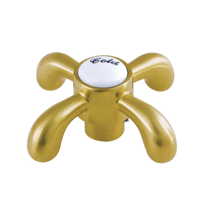 Kingston KSH7987TXC Brass Cross Handle (Cold Side), Brushed Brass