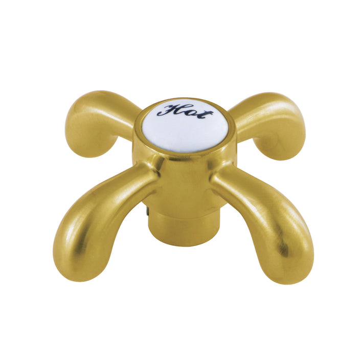 Kingston KSH7987TXH Brass Cross Handle (Hot Side), Brushed Brass
