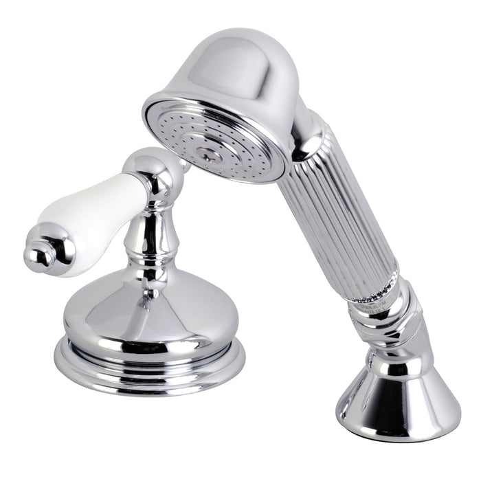 Kingston Heirloom KSK3331PLTRDeck Mount Hand Shower with Diverter for Roman Tub Faucet, Polished Chrome