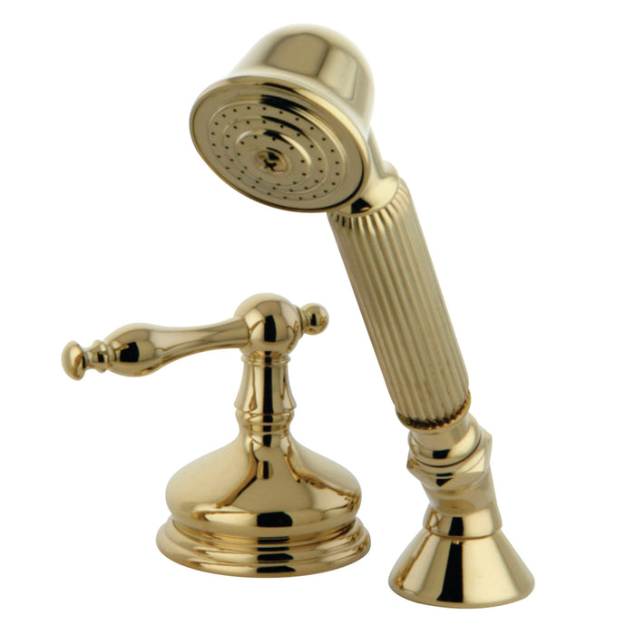Kingston Heirloom KSK3332NLTRDeck Mount Hand Shower with Diverter for Roman Tub Faucet, Polished Brass