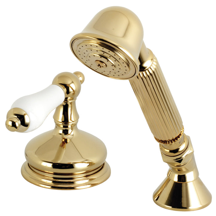 KSK3332PLTR Deck Mount Hand Shower with Diverter for Roman Tub Faucet, Polished Brass