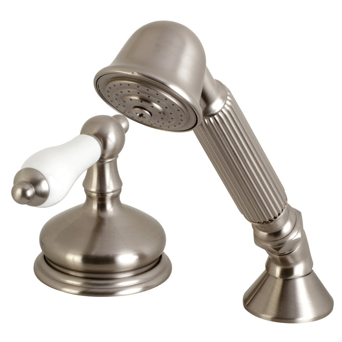 Kingston Heirloom KSK3338PLTRDeck Mount Hand Shower with Diverter for Roman Tub Faucet, Brushed Nickel
