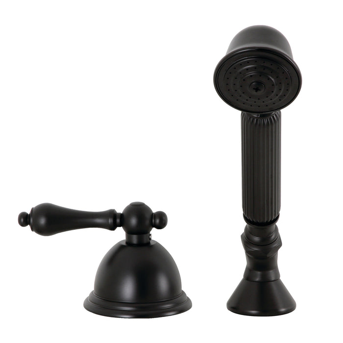 Kingston Heirloom KSK3350ALTR - Vintage Deck Mount Hand Shower with Diverter for Roman Tub Faucet, Matte Black