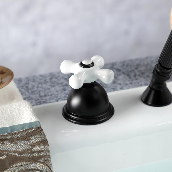 Kingston Heirloom KSK3350PXTR - Vintage Deck Mount Hand Shower with Diverter for Roman Tub Faucet, Matte Black