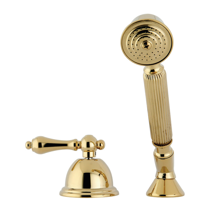 Kingston Heirloom KSK3352ALTR - Vintage Deck Mount Hand Shower with Diverter for Roman Tub Faucet, Polished Brass