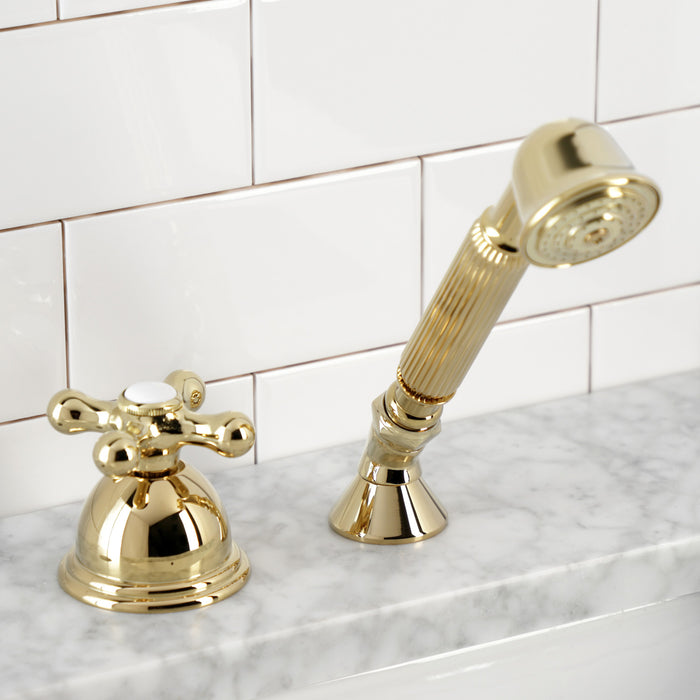 KSK3352AXTR Deck Mount Hand Shower with Diverter for Roman Tub Faucet, Polished Brass